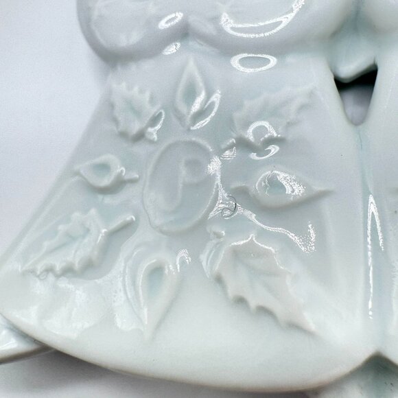 Vtg Porcelain Christmas Limoges Ornament Caroling Angels 1974 4.5" White - Picture 7 of 9